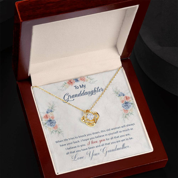 To My Granddaughter | Love Your Grandmother | Love Knot Necklace