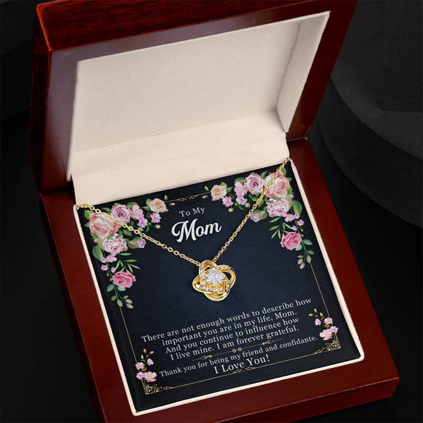 To My Mom | I Love You |  Love Knot Necklace