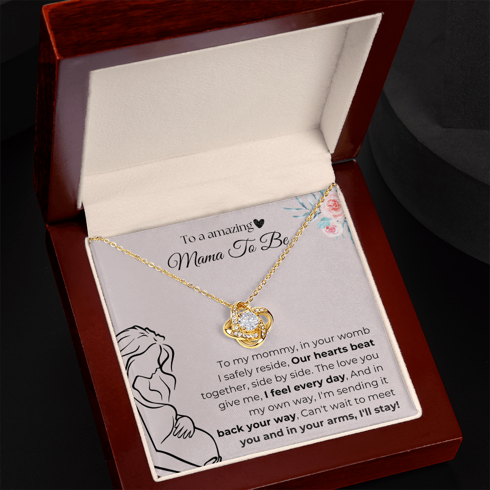 Mama To Be | Our Hearts Beat Together | Love Knot Necklace