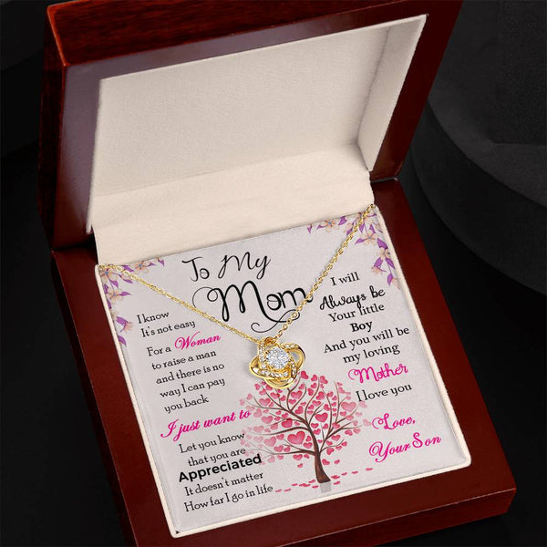 To My Mom | Love Your Son | Love Knot Necklace