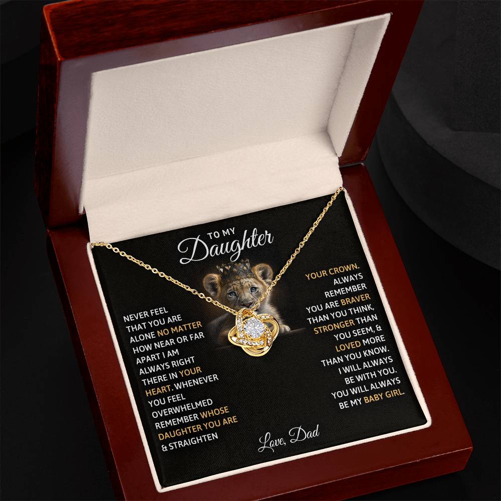 To My Daughter | Love Dad | Love Knot Necklace
