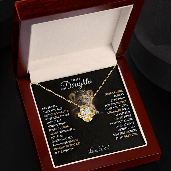 To My Daughter | Love Dad | Love Knot Necklace