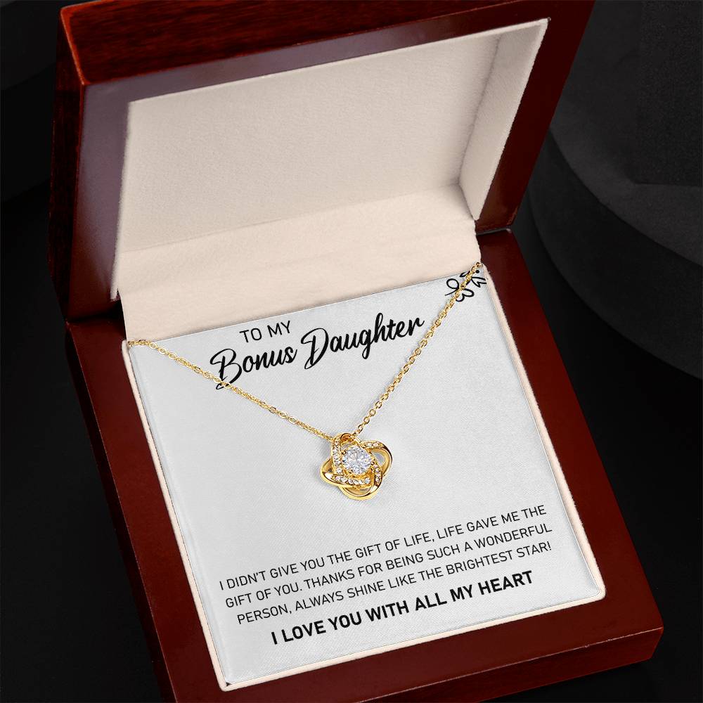 To My Bonus Daughter | Love Knot Necklace