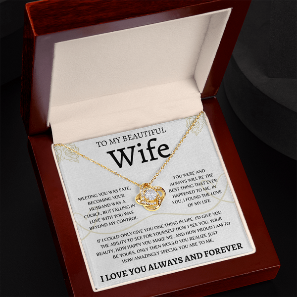 To My Beautiful Wife  | Love Knot Necklace