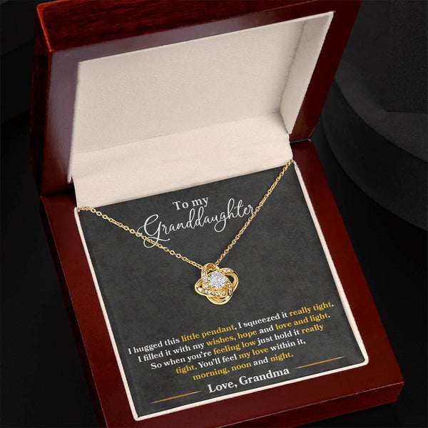 To My Granddaughter | Love Grandma | Love Knot Necklace