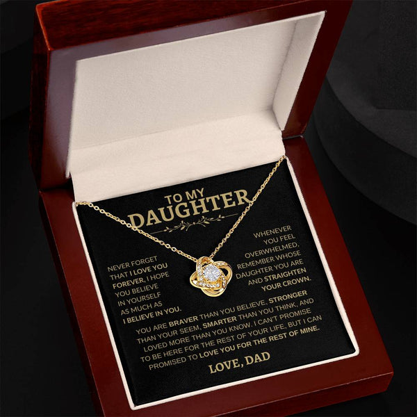 To My Daughter | Never Forget That I Love You | Love Knot Necklace
