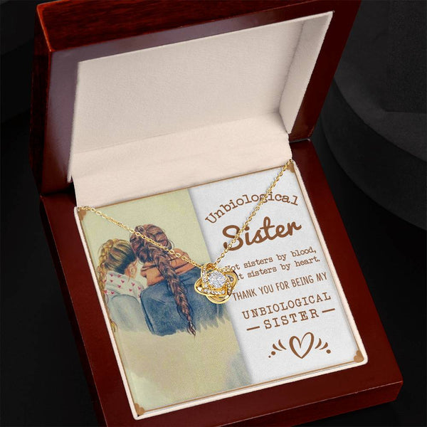 To My Unbiological Sister | Sisters By Heart | Love Knot Necklace