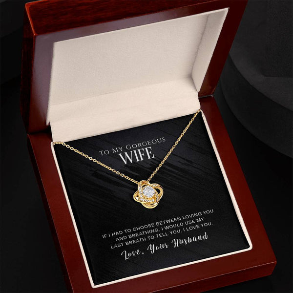 To My Wife | Love Your Husband | Love Knot Necklace