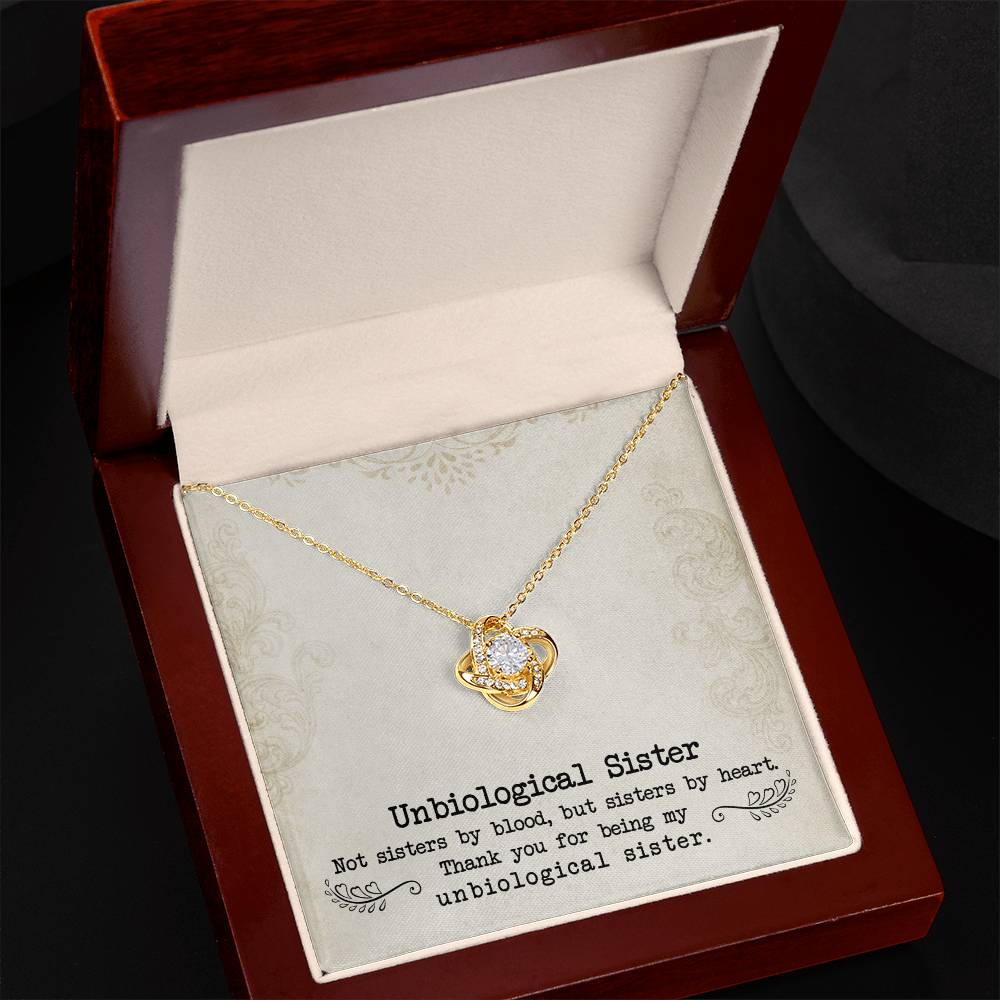 To My Unbiological Sister | Sister By Heart | Love Knot Necklace