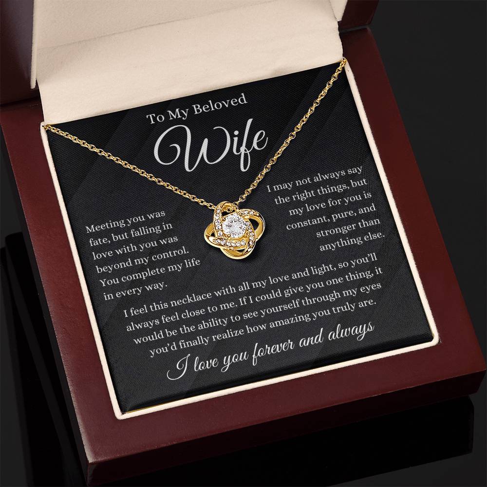 To My Wife | Falling In Love With You | Love Knot Necklace