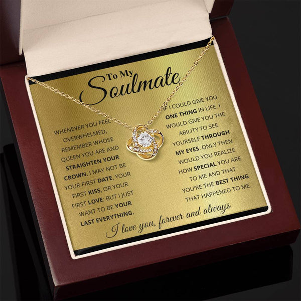 To My Soulmate | I Love You Forever And Always | Love Knot Necklace