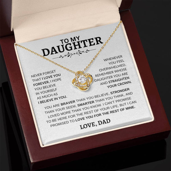 Beautiful Gift for Daughter  From Dad "Never Forget That I Love You"- Love Knot Necklace