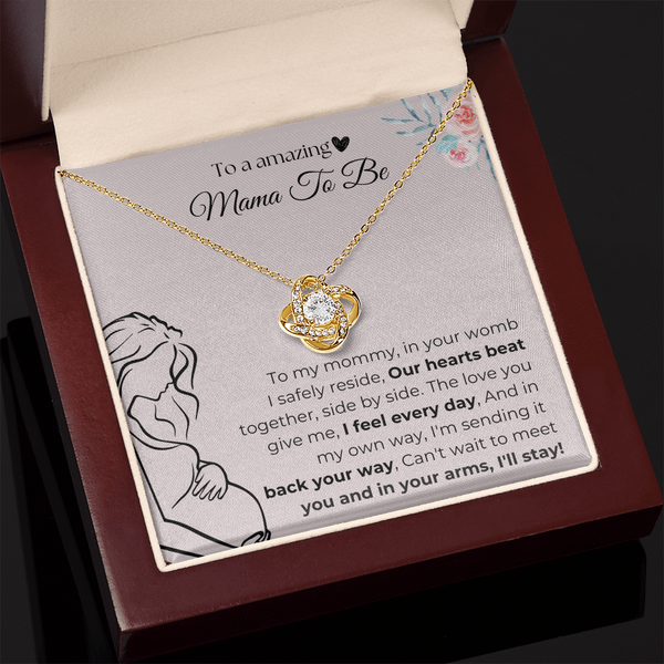 Mama To Be | Our Hearts Beat Together | Love Knot Necklace