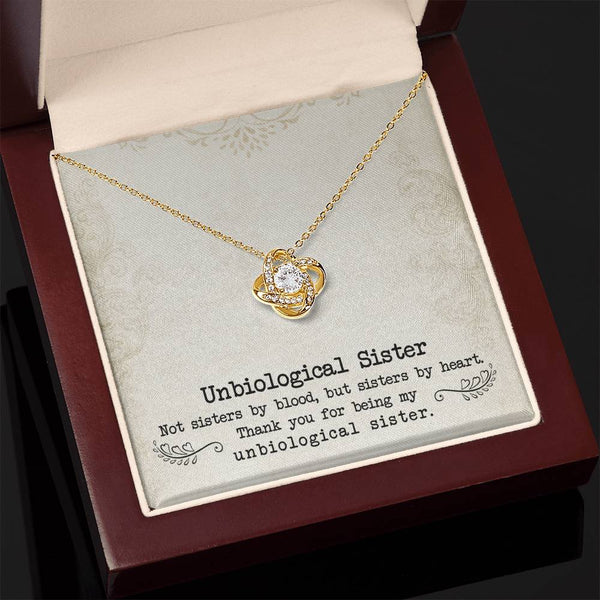 To My Unbiological Sister | Sister By Heart | Love Knot Necklace