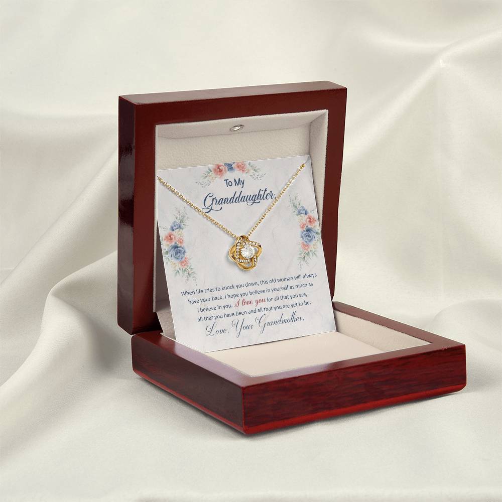 To My Granddaughter | Love Your Grandmother | Love Knot Necklace