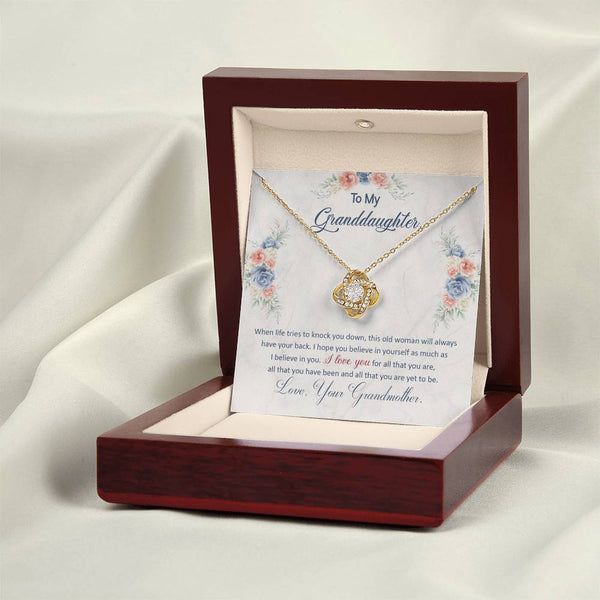 To My Granddaughter | Love Your Grandmother | Love Knot Necklace