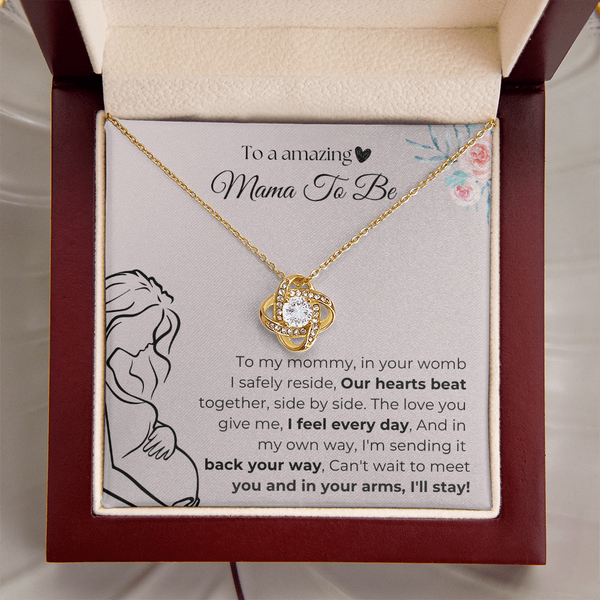 Mama To Be | Our Hearts Beat Together | Love Knot Necklace