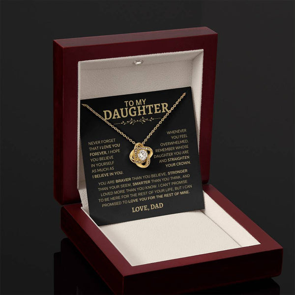 To My Daughter | Never Forget That I Love You | Love Knot Necklace