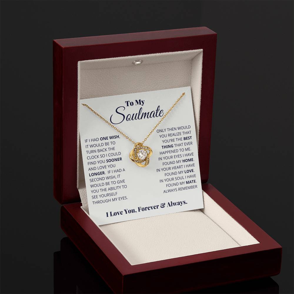To My Soulmate | Love You Forever & Always |  Love Knot Necklace