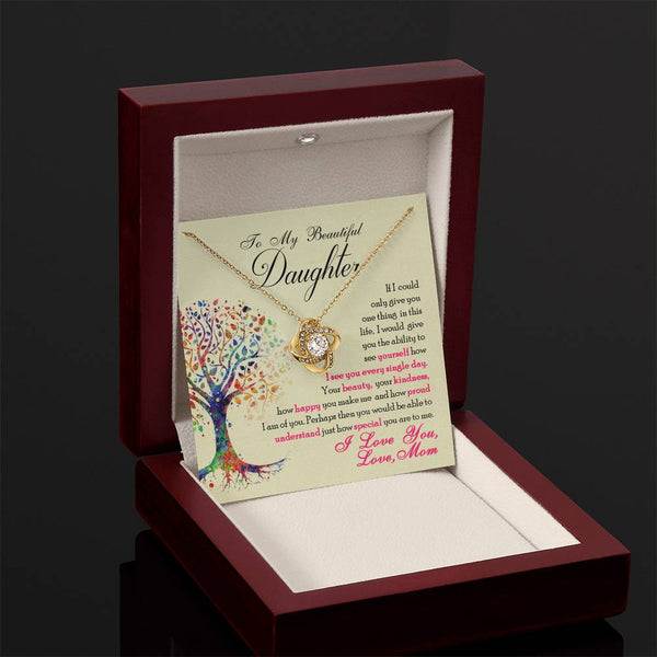 To My Beautiful Daughter  |Love Knot Necklace