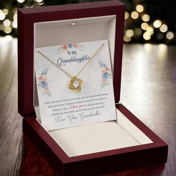 To My Granddaughter | Love Your Grandmother | Love Knot Necklace