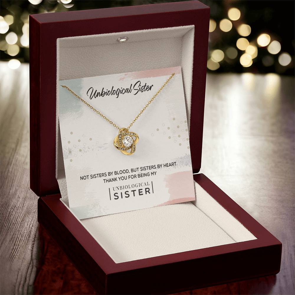 To My Unbiological Sister | Sisters By Heart | Love Knot Necklace