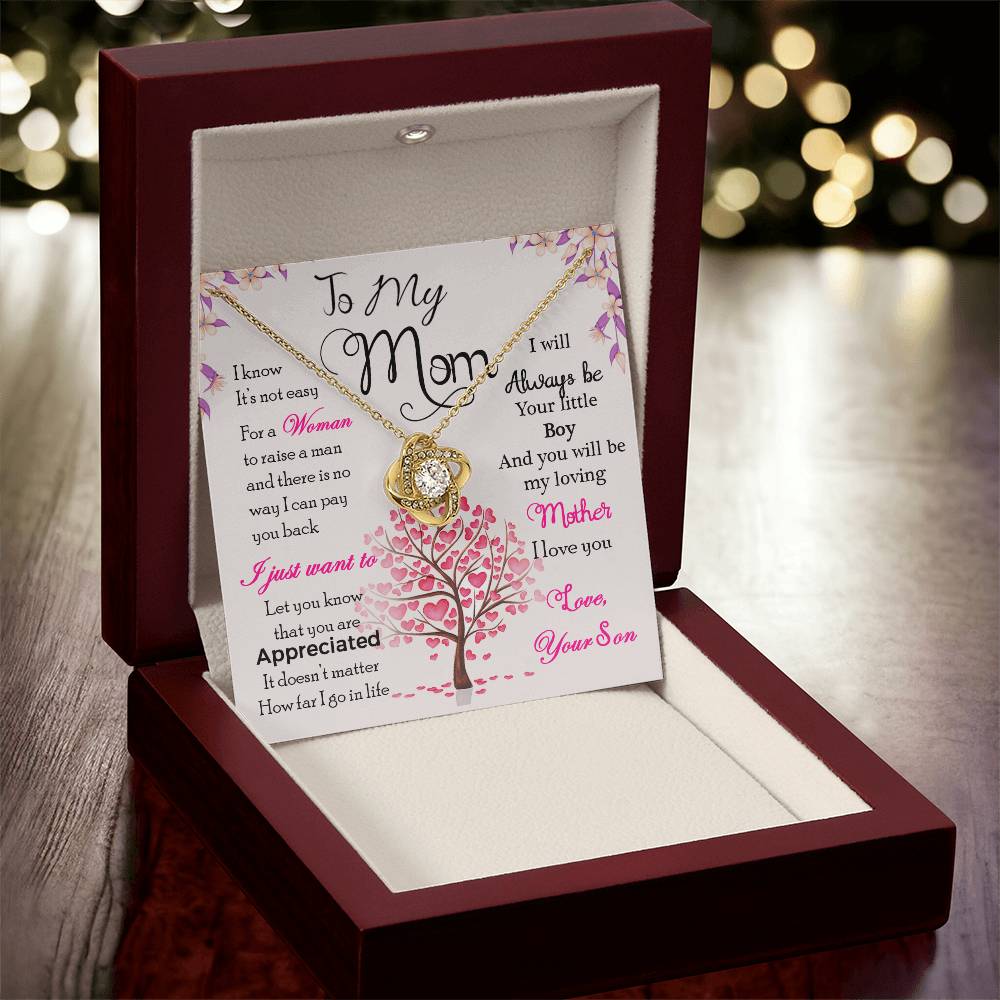 To My Mom | Love Your Son | Love Knot Necklace