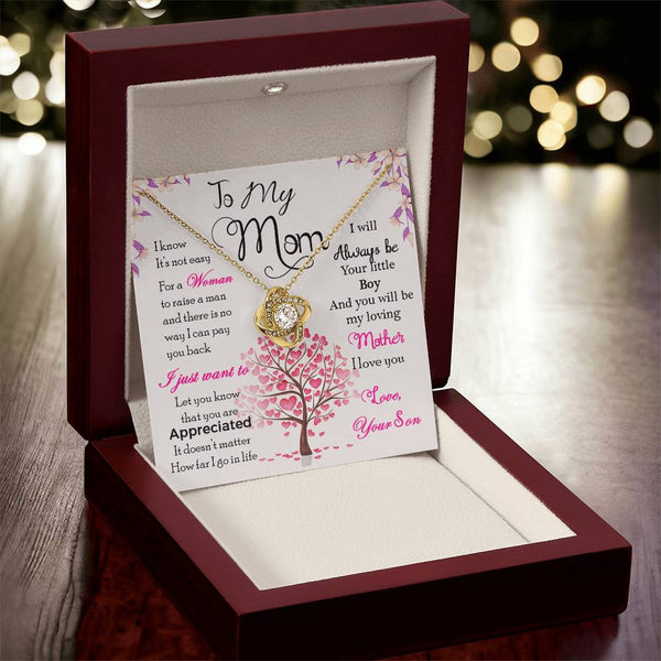 To My Mom | Love Your Son | Love Knot Necklace