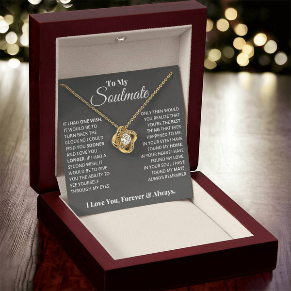 To My Soulmate | In Your Heart I Found My Love | Love Knot Necklace