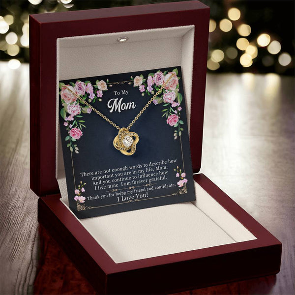 To My Mom | I Love You |  Love Knot Necklace