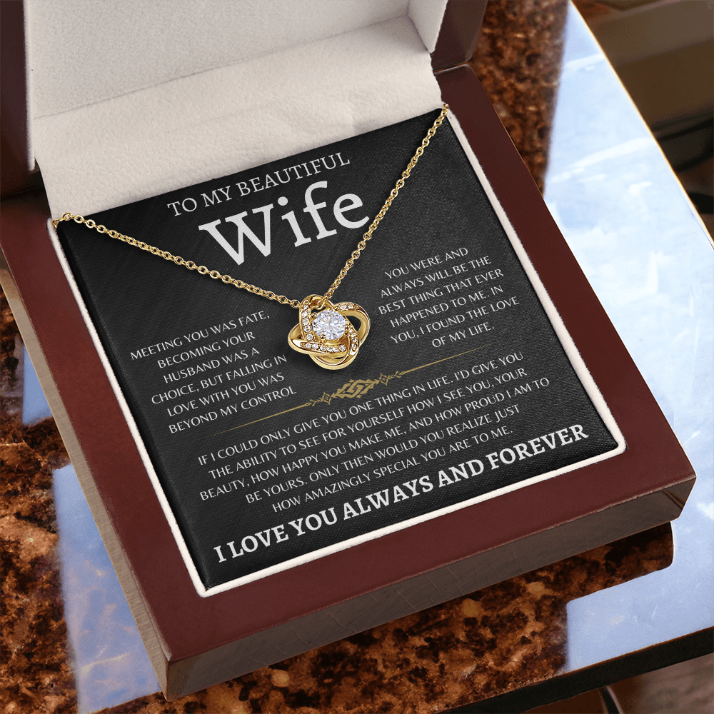 To My Beautiful Wife | Love Knot Necklace