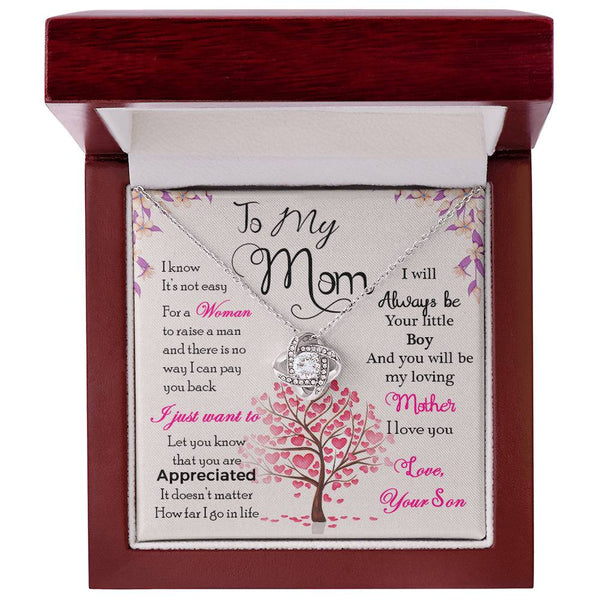 To My Mom | Love Your Son | Love Knot Necklace