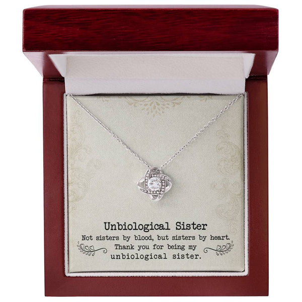 To My Unbiological Sister | Sister By Heart | Love Knot Necklace