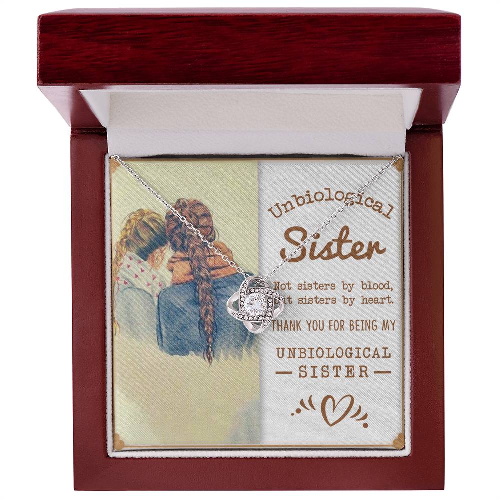 To My Unbiological Sister | Sisters By Heart | Love Knot Necklace