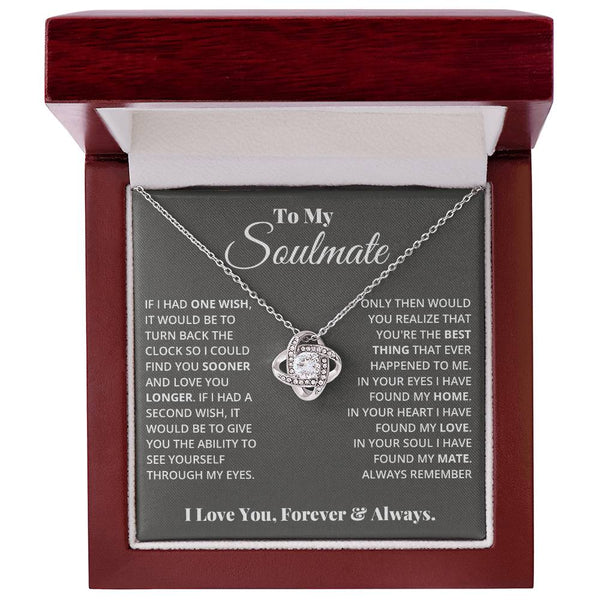 To My Soulmate | In Your Heart I Found My Love | Love Knot Necklace