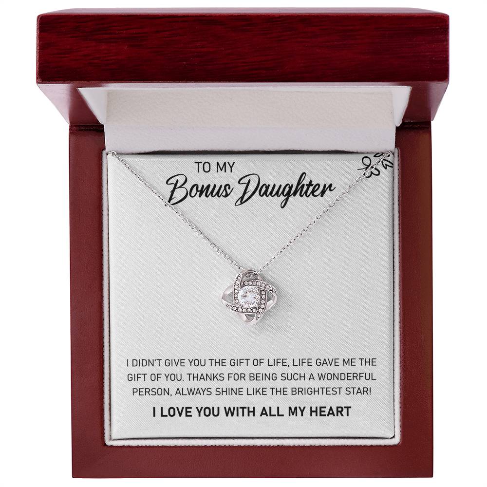 To My Bonus Daughter | Love Knot Necklace