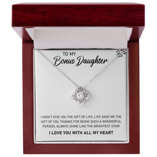 To My Bonus Daughter | Love Knot Necklace