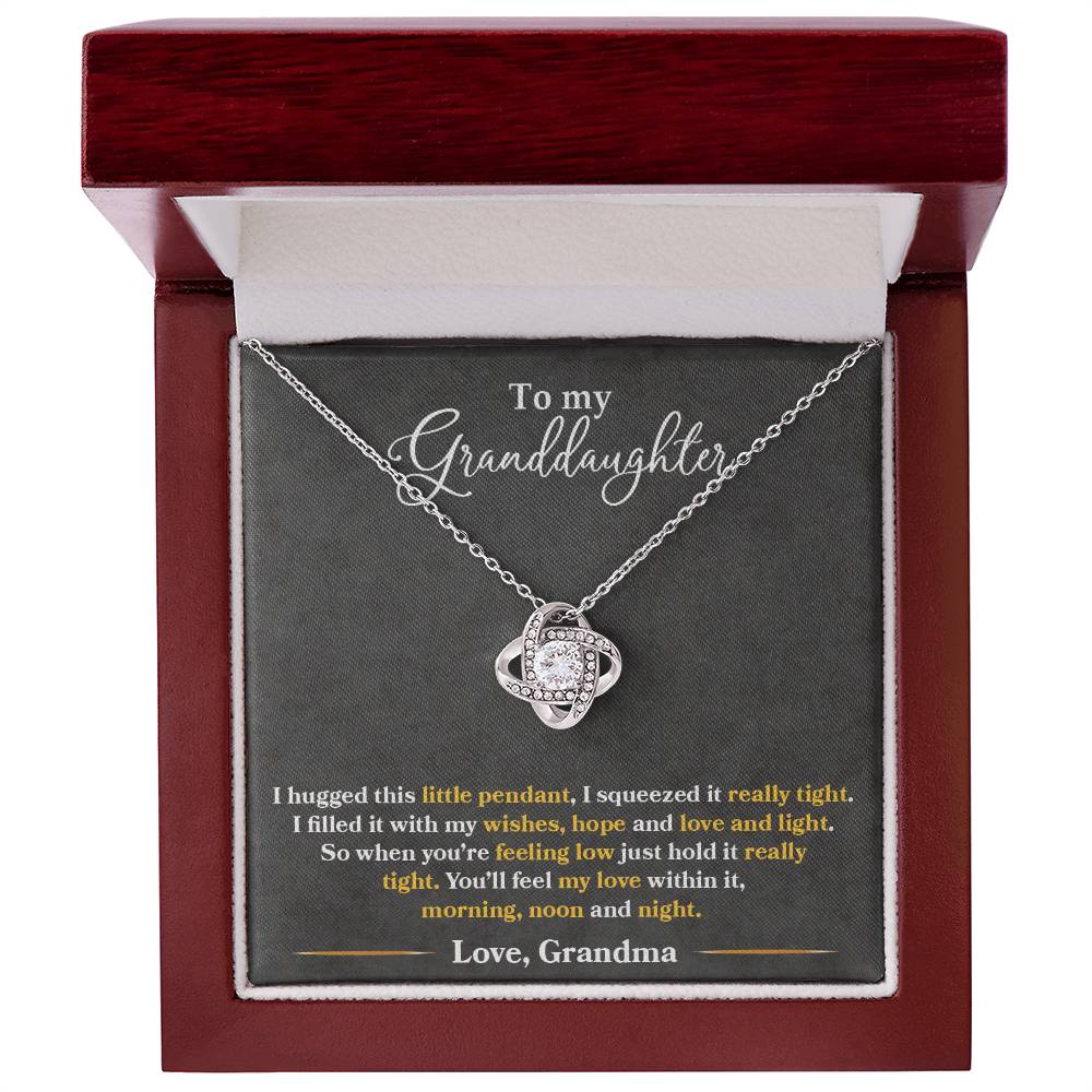 To My Granddaughter | Love Grandma | Love Knot Necklace