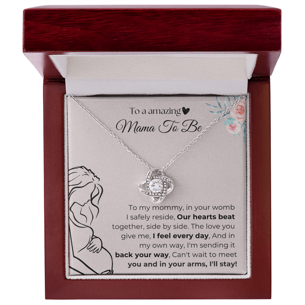 Mama To Be | Our Hearts Beat Together | Love Knot Necklace