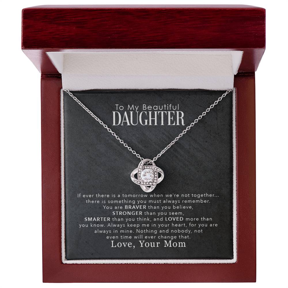 To My Beautiful Daughter | Love Your Mom | Love Knot Necklace