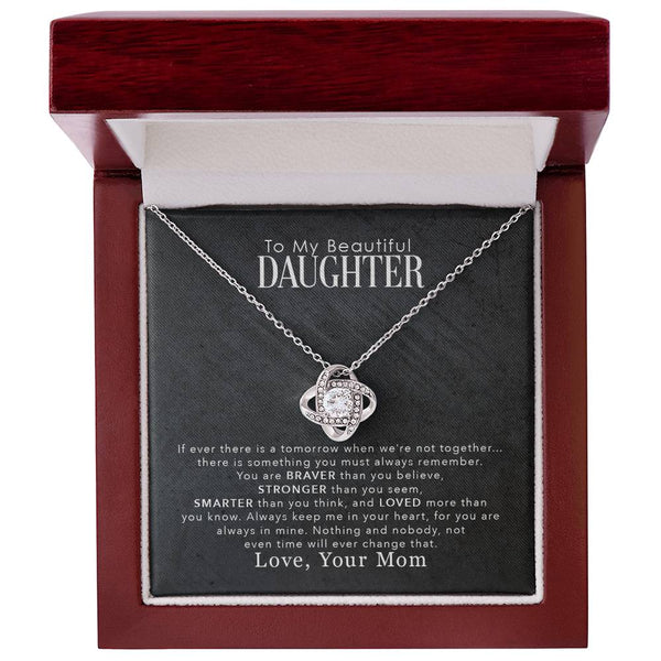 To My Beautiful Daughter | Love Your Mom | Love Knot Necklace
