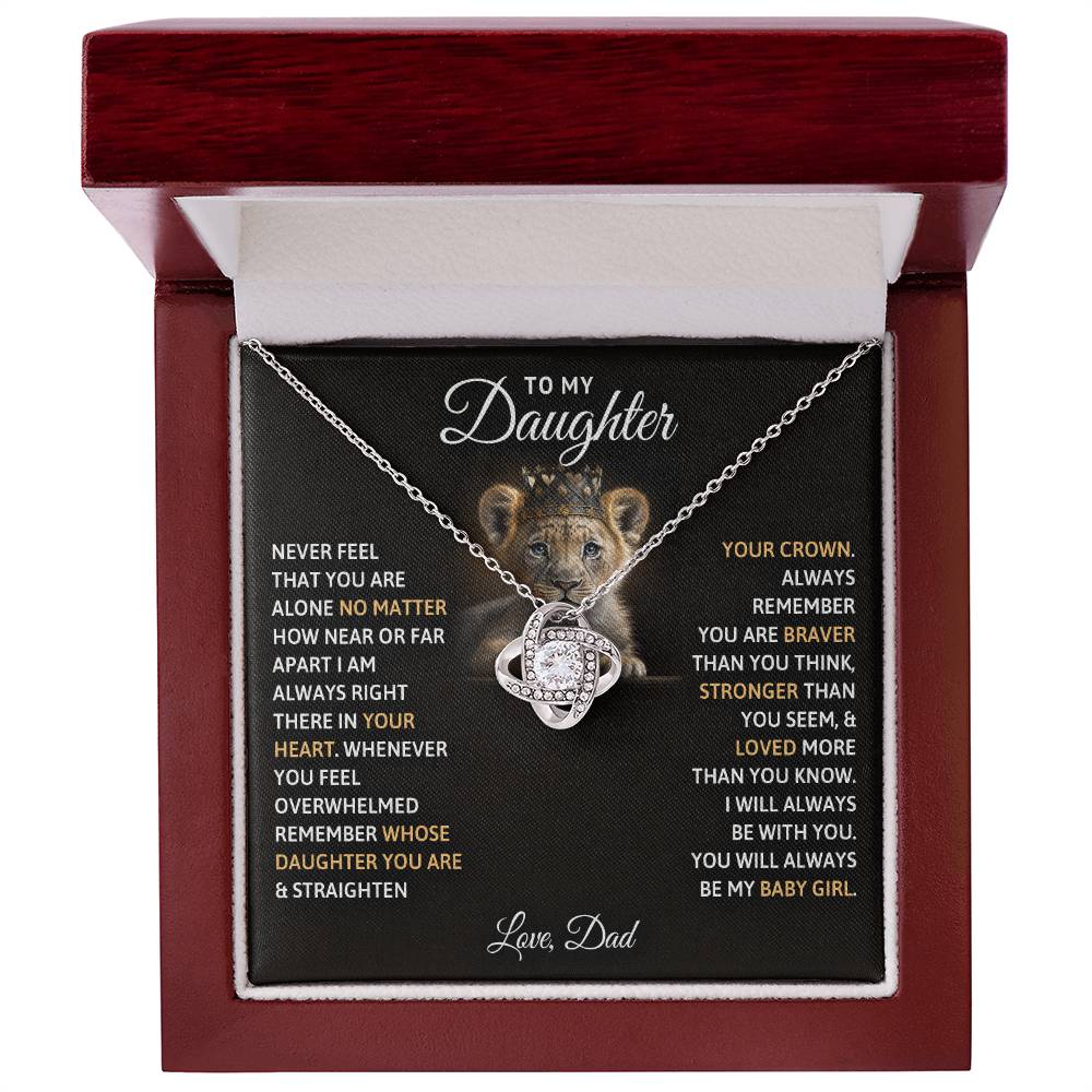 To My Daughter | Love Dad | Love Knot Necklace