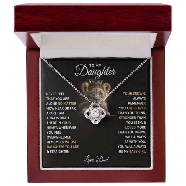 To My Daughter | Love Dad | Love Knot Necklace