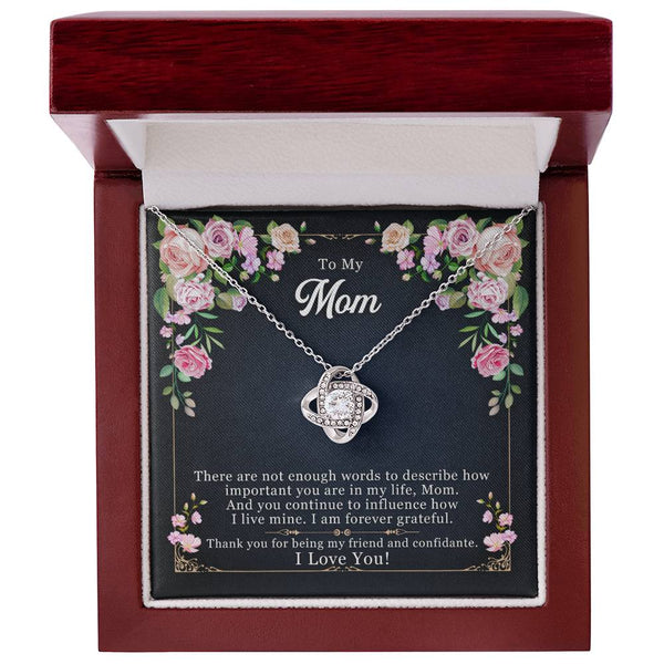 To My Mom | I Love You |  Love Knot Necklace