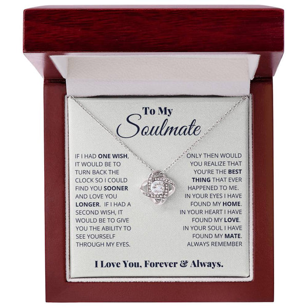 To My Soulmate | Love You Forever & Always |  Love Knot Necklace