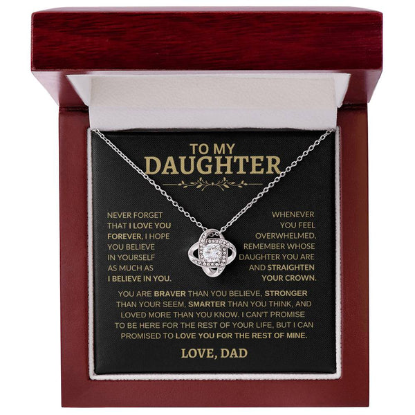 To My Daughter | Never Forget That I Love You | Love Knot Necklace