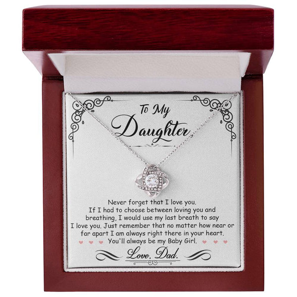 To My Daughter | Love Dad | Love Knot Necklace