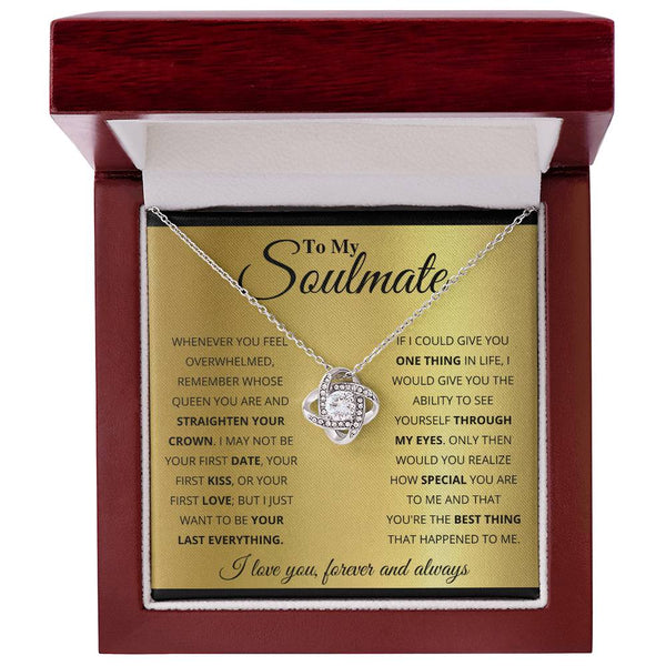 To My Soulmate | I Love You Forever And Always | Love Knot Necklace