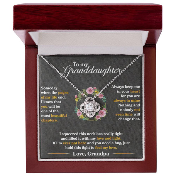 To My Granddaughter | Love Grandpa |Love Knot Necklace