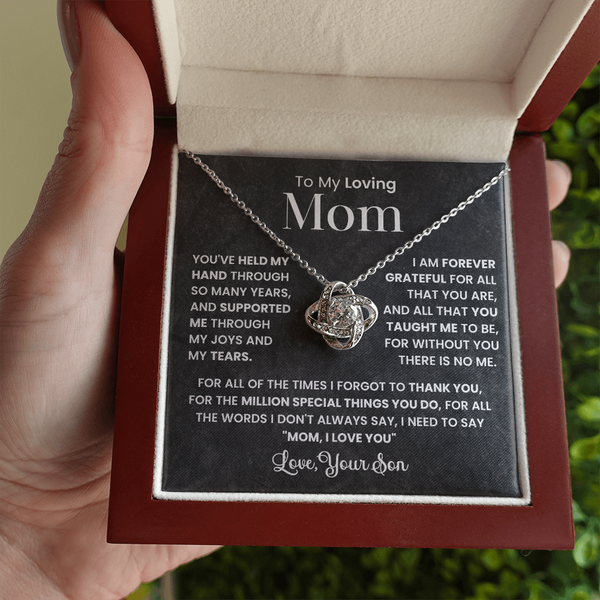To My Loving Mom | You Held My Hands | Love Knot Necklace